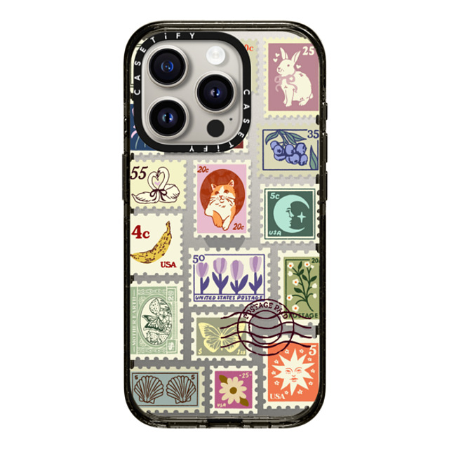 Kira Cyan x CASETiFY iPhone 15 Pro ケース ブラック インパクトケース Stamp Collection