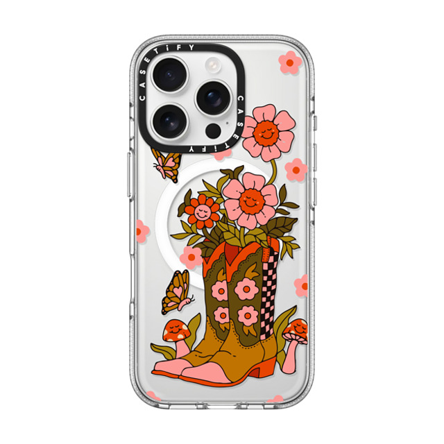 Kira Cyan x CASETiFY iPhone 16 Pro ケース クリア クリア ケース MagSafe対応 Cowgirl Florals