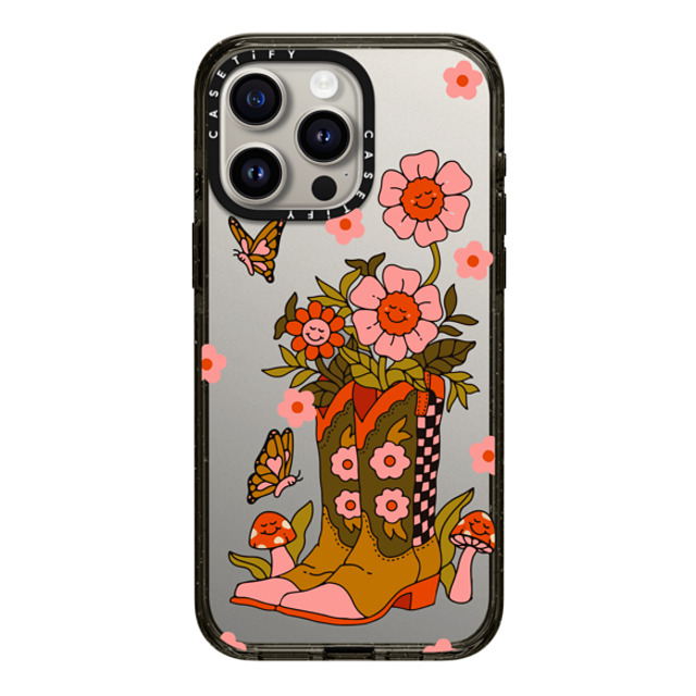 Kira Cyan x CASETiFY iPhone 15 Pro Max ケース ブラック インパクトケース Cowgirl Florals