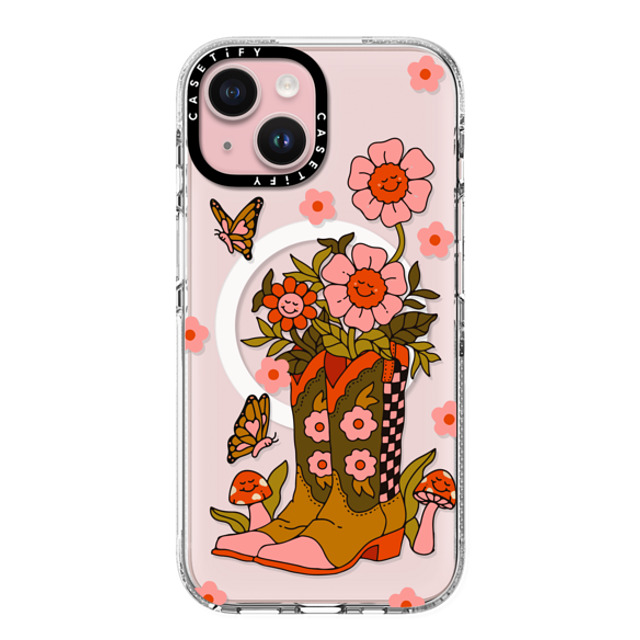 Kira Cyan x CASETiFY iPhone 15 ケース クリア クリア ケース MagSafe対応 Cowgirl Florals