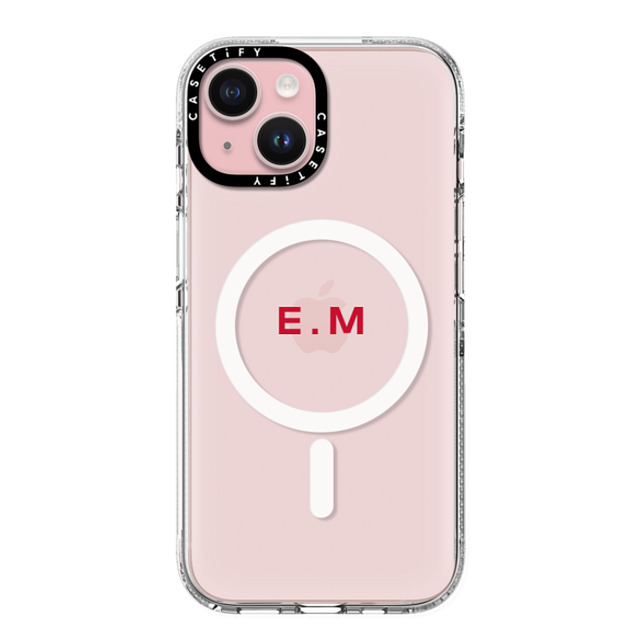 CASETiFY iPhone 15 Case Clear Clear Case MagSafe Compatible Custom Case - E. M CASETiFY iPhone 15 Case Clear Clear Case MagSafe Compatible Custom Case - E. M