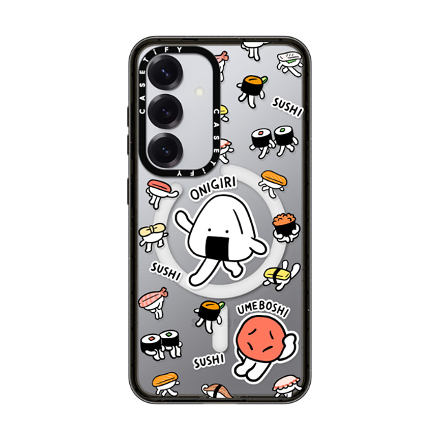 FURIIRAKUN x CASETiFY Galaxy S25 ケース Sticker,Cartoon ブラック マグネット式 インパクトケース Onigiri & Umeboshi with Sushi by FURIIRAKUN Back to School FURIIRAKUN x CASETiFY Galaxy S25 ケース Sticker,Cartoon ブラック マグネット式 インパクトケース Onigiri & Umeboshi with Sushi by FURIIRAKUN Back to School