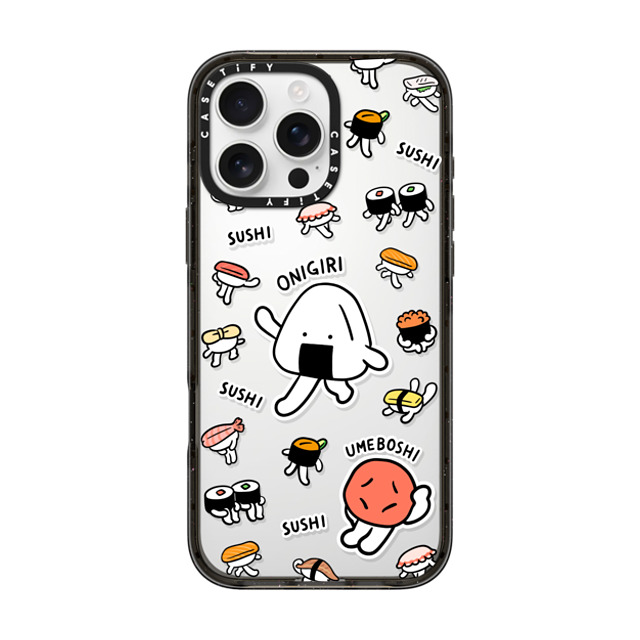 FURIIRAKUN x CASETiFY iPhone 16 Pro Max ケース Sticker,Cartoon ブラック インパクトケース Onigiri & Umeboshi with Sushi by FURIIRAKUN Father's Day FURIIRAKUN x CASETiFY iPhone 16 Pro Max ケース Sticker,Cartoon ブラック インパクトケース Onigiri & Umeboshi with Sushi by FURIIRAKUN Father's Day