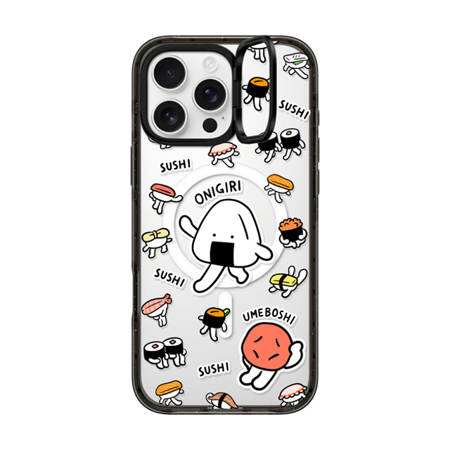 FURIIRAKUN x CASETiFY iPhone 16 Pro Max ケース Sticker,Cartoon ブラック インパクトリングスタンドケース MagSafe対応 Onigiri & Umeboshi with Sushi by FURIIRAKUN Father's Day FURIIRAKUN x CASETiFY iPhone 16 Pro Max ケース Sticker,Cartoon ブラック インパクトリングスタンドケース MagSafe対応 Onigiri & Umeboshi with Sushi by FURIIRAKUN Father's Day