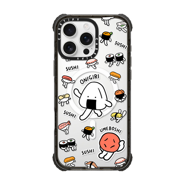 FURIIRAKUN x CASETiFY iPhone 16 Pro Max ケース Sticker,Cartoon ブラック ウルトラ インパクトケース MagSafe 対応 Onigiri & Umeboshi with Sushi by FURIIRAKUN Father's Day FURIIRAKUN x CASETiFY iPhone 16 Pro Max ケース Sticker,Cartoon ブラック ウルトラ インパクトケース MagSafe 対応 Onigiri & Umeboshi with Sushi by FURIIRAKUN Father's Day