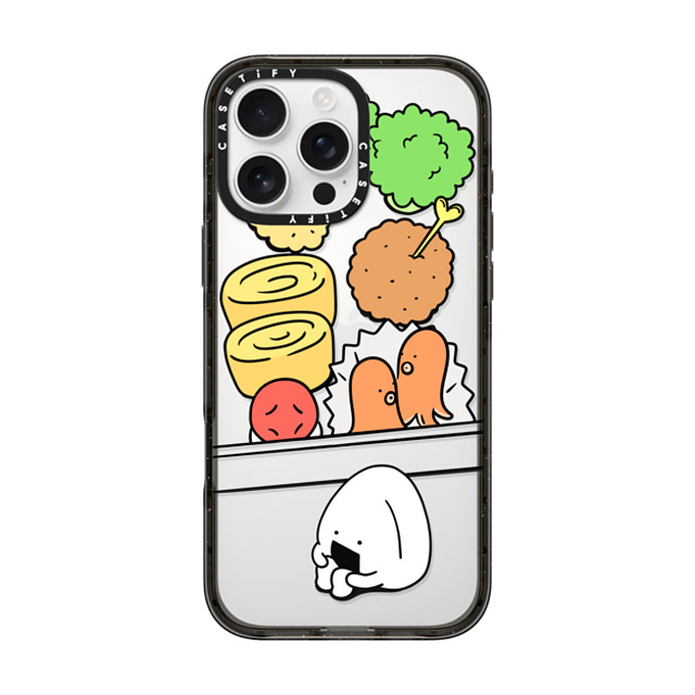 FURIIRAKUN x CASETiFY iPhone 16 Pro Max ケース Cartoon,Food ブラック インパクトケース Onigiri Lonely Bento by FURIIRAKUN Back to School FURIIRAKUN x CASETiFY iPhone 16 Pro Max ケース Cartoon,Food ブラック インパクトケース Onigiri Lonely Bento by FURIIRAKUN Back to School