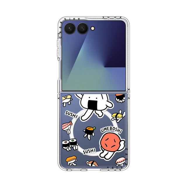FURIIRAKUN x CASETiFY Galaxy Z Flip7 ケース Sticker,Cartoon クリア マグネット式 クリアケース Onigiri & Umeboshi with Sushi by FURIIRAKUN Back to School FURIIRAKUN x CASETiFY Galaxy Z Flip7 ケース Sticker,Cartoon クリア マグネット式 クリアケース Onigiri & Umeboshi with Sushi by FURIIRAKUN Back to School