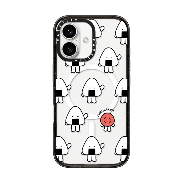 FURIIRAKUN x CASETiFY iPhone 16 Case Sticker,Cartoon Black Impact Case MagSafe Compatible Onigiri & Umeboshi Monogram by FURIIRAKUN Father's Day FURIIRAKUN x CASETiFY iPhone 16 Case Sticker,Cartoon Black Impact Case MagSafe Compatible Onigiri & Umeboshi Monogram by FURIIRAKUN Father's Day