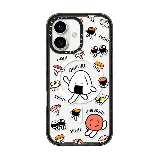 FURIIRAKUN x CASETiFY iPhone 16 Case Sticker,Cartoon Black Impact Case MagSafe Compatible Onigiri & Umeboshi with Sushi by FURIIRAKUN Father's Day FURIIRAKUN x CASETiFY iPhone 16 Case Sticker,Cartoon Black Impact Case MagSafe Compatible Onigiri & Umeboshi with Sushi by FURIIRAKUN Father's Day