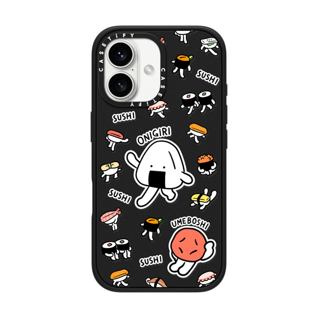 FURIIRAKUN x CASETiFY iPhone 16 ケース Sticker,Cartoon マットブラック インパクトケース MagSafe対応 Onigiri & Umeboshi with Sushi by FURIIRAKUN Mother's Day FURIIRAKUN x CASETiFY iPhone 16 ケース Sticker,Cartoon マットブラック インパクトケース MagSafe対応 Onigiri & Umeboshi with Sushi by FURIIRAKUN Mother's Day