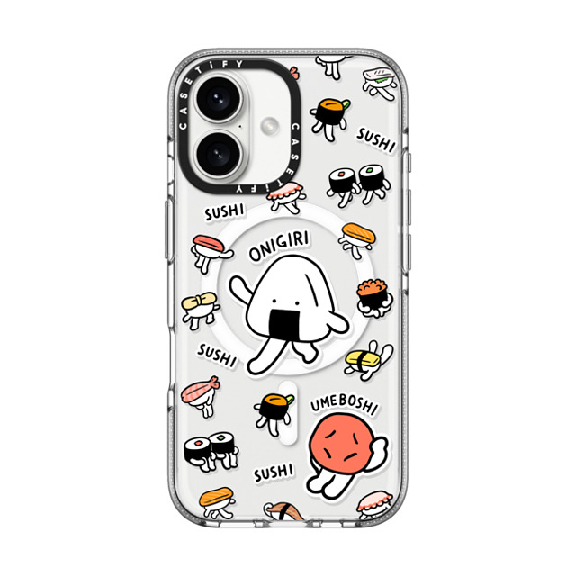 FURIIRAKUN x CASETiFY iPhone 16 Case Sticker,Cartoon Clear Clear Case MagSafe Compatible Onigiri & Umeboshi with Sushi by FURIIRAKUN Father's Day FURIIRAKUN x CASETiFY iPhone 16 Case Sticker,Cartoon Clear Clear Case MagSafe Compatible Onigiri & Umeboshi with Sushi by FURIIRAKUN Father's Day