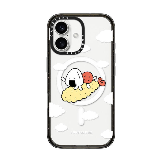 FURIIRAKUN x CASETiFY iPhone 16 ケース Cartoon,Food ブラック インパクトケース MagSafe対応 Onigiri & Umeboshi Flying Tempura by FURIIRAKUN Father's Day FURIIRAKUN x CASETiFY iPhone 16 ケース Cartoon,Food ブラック インパクトケース MagSafe対応 Onigiri & Umeboshi Flying Tempura by FURIIRAKUN Father's Day