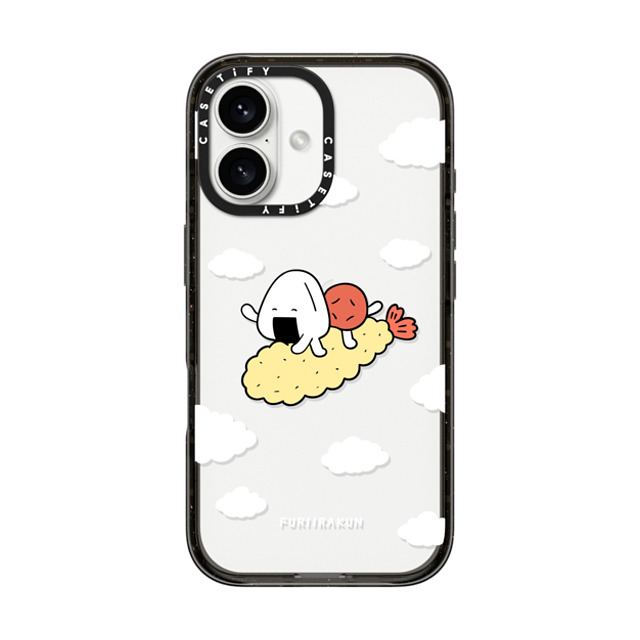 FURIIRAKUN x CASETiFY iPhone 16 Case Cartoon,Food ブラック インパクトケース Onigiri & Umeboshi Flying Tempura by FURIIRAKUN Mother's Day FURIIRAKUN x CASETiFY iPhone 16 Case Cartoon,Food ブラック インパクトケース Onigiri & Umeboshi Flying Tempura by FURIIRAKUN Mother's Day