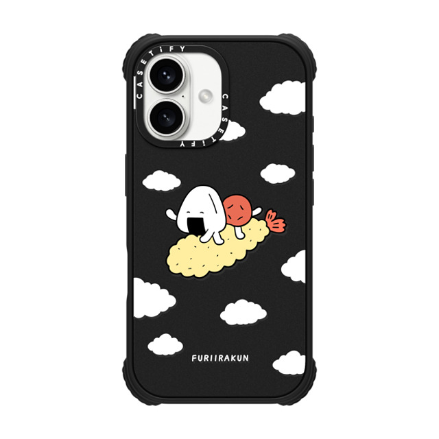 FURIIRAKUN x CASETiFY iPhone 16 Case Matte Black ウルトラ インパクトケース MagSafe 対応 Onigiri & Umeboshi Flying Tempura by FURIIRAKUN FURIIRAKUN x CASETiFY iPhone 16 Case Matte Black ウルトラ インパクトケース MagSafe 対応 Onigiri & Umeboshi Flying Tempura by FURIIRAKUN