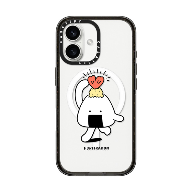 FURIIRAKUN x CASETiFY iPhone 16 ケース Cartoon,Food ブラック インパクトケース MagSafe対応 Onigiri Tenmusu by FURIIRAKUN Father's Day FURIIRAKUN x CASETiFY iPhone 16 ケース Cartoon,Food ブラック インパクトケース MagSafe対応 Onigiri Tenmusu by FURIIRAKUN Father's Day