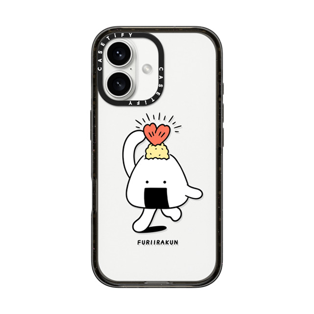 FURIIRAKUN x CASETiFY iPhone 16 ケース Cartoon,Food ブラック インパクトケース Onigiri Tenmusu by FURIIRAKUN Father's Day FURIIRAKUN x CASETiFY iPhone 16 ケース Cartoon,Food ブラック インパクトケース Onigiri Tenmusu by FURIIRAKUN Father's Day
