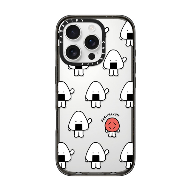 FURIIRAKUN x CASETiFY iPhone 16 Pro Case Sticker,Cartoon ブラック インパクトケース Onigiri & Umeboshi Monogram by FURIIRAKUN Mother's Day FURIIRAKUN x CASETiFY iPhone 16 Pro Case Sticker,Cartoon ブラック インパクトケース Onigiri & Umeboshi Monogram by FURIIRAKUN Mother's Day