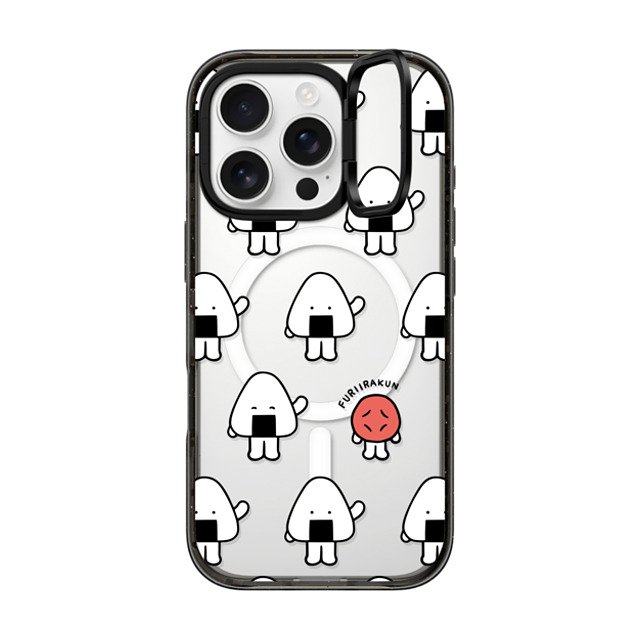 FURIIRAKUN x CASETiFY iPhone 16 Pro Case Sticker,Cartoon Black インパクトリングスタンドケース MagSafe対応 Onigiri & Umeboshi Monogram by FURIIRAKUN Mother's Day FURIIRAKUN x CASETiFY iPhone 16 Pro Case Sticker,Cartoon Black インパクトリングスタンドケース MagSafe対応 Onigiri & Umeboshi Monogram by FURIIRAKUN Mother's Day