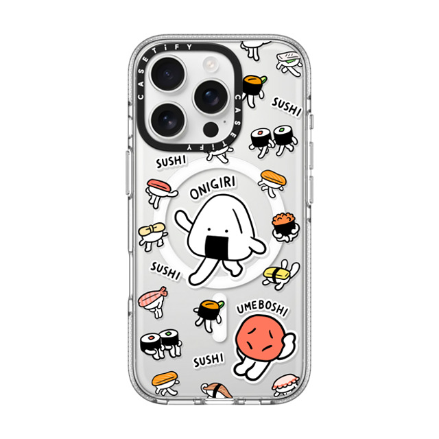 FURIIRAKUN x CASETiFY iPhone 16 Pro Case Sticker,Cartoon クリア クリア ケース MagSafe対応 Onigiri & Umeboshi with Sushi by FURIIRAKUN Back to School FURIIRAKUN x CASETiFY iPhone 16 Pro Case Sticker,Cartoon クリア クリア ケース MagSafe対応 Onigiri & Umeboshi with Sushi by FURIIRAKUN Back to School