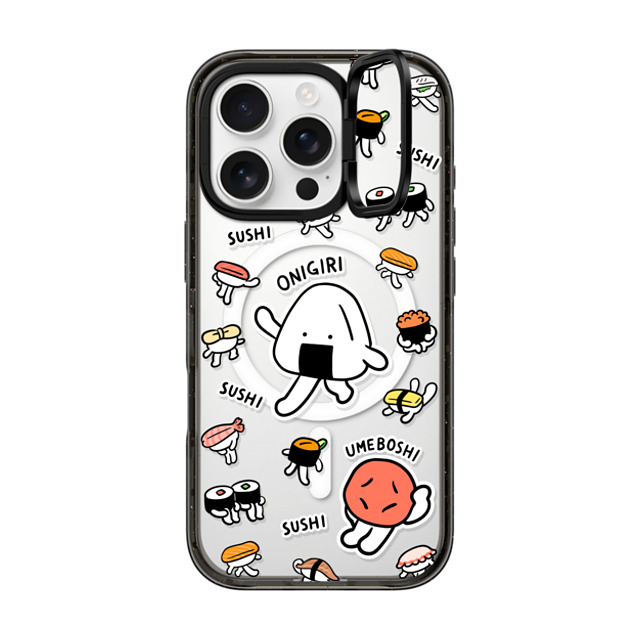 FURIIRAKUN x CASETiFY iPhone 16 Pro Case Sticker,Cartoon Black インパクトリングスタンドケース MagSafe対応 Onigiri & Umeboshi with Sushi by FURIIRAKUN Back to School FURIIRAKUN x CASETiFY iPhone 16 Pro Case Sticker,Cartoon Black インパクトリングスタンドケース MagSafe対応 Onigiri & Umeboshi with Sushi by FURIIRAKUN Back to School