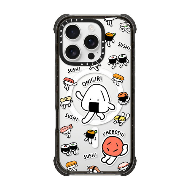 FURIIRAKUN x CASETiFY iPhone 16 Pro Case Sticker,Cartoon Black ウルトラ インパクトケース MagSafe 対応 Onigiri & Umeboshi with Sushi by FURIIRAKUN Back to School FURIIRAKUN x CASETiFY iPhone 16 Pro Case Sticker,Cartoon Black ウルトラ インパクトケース MagSafe 対応 Onigiri & Umeboshi with Sushi by FURIIRAKUN Back to School