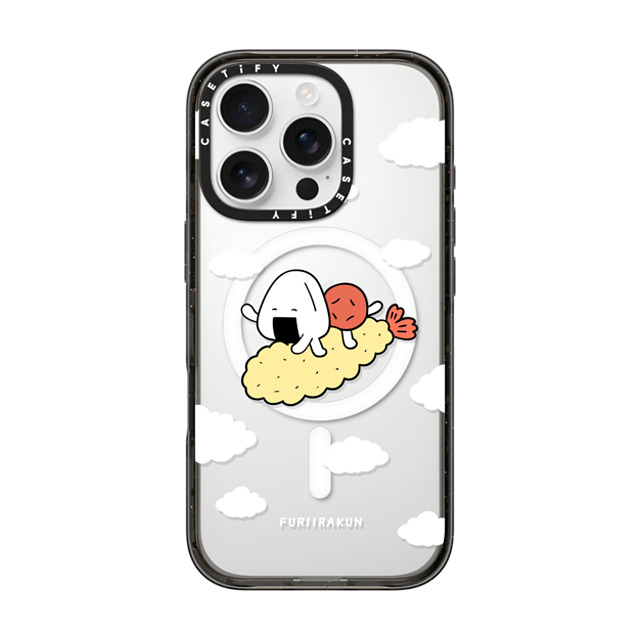 FURIIRAKUN x CASETiFY iPhone 16 Pro Case Cartoon,Food ブラック インパクトケース MagSafe対応 Onigiri & Umeboshi Flying Tempura by FURIIRAKUN Mother's Day FURIIRAKUN x CASETiFY iPhone 16 Pro Case Cartoon,Food ブラック インパクトケース MagSafe対応 Onigiri & Umeboshi Flying Tempura by FURIIRAKUN Mother's Day