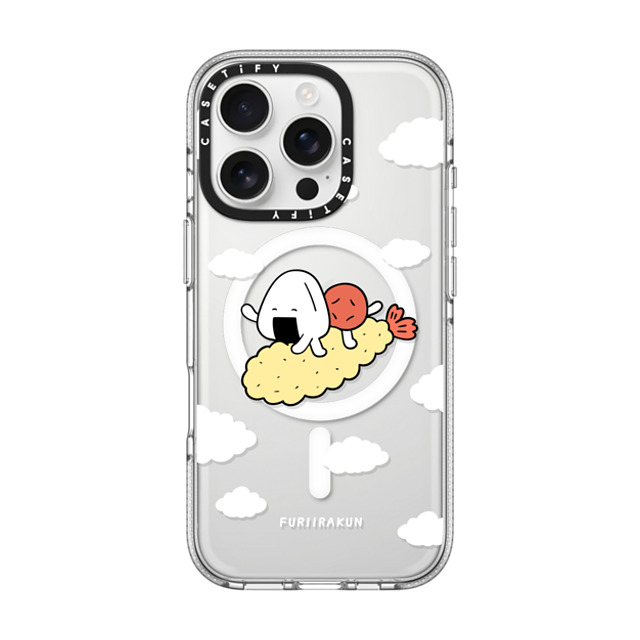FURIIRAKUN x CASETiFY iPhone 16 Pro ケース Cartoon,Food クリア クリア ケース MagSafe対応 Onigiri & Umeboshi Flying Tempura by FURIIRAKUN Father's Day FURIIRAKUN x CASETiFY iPhone 16 Pro ケース Cartoon,Food クリア クリア ケース MagSafe対応 Onigiri & Umeboshi Flying Tempura by FURIIRAKUN Father's Day