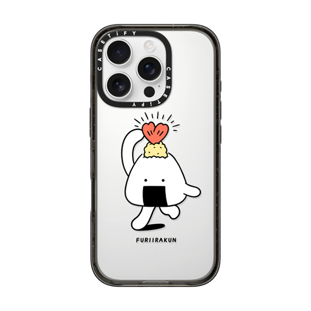 FURIIRAKUN x CASETiFY iPhone 16 Pro ケース Cartoon,Food ブラック インパクトケース Onigiri Tenmusu by FURIIRAKUN Back to School FURIIRAKUN x CASETiFY iPhone 16 Pro ケース Cartoon,Food ブラック インパクトケース Onigiri Tenmusu by FURIIRAKUN Back to School