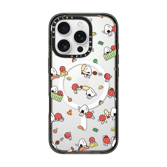 FURIIRAKUN x CASETiFY iPhone 16 Pro ケース Sticker,Cartoon ブラック インパクトケース MagSafe対応 Onigiri & Umeboshi Bento Party by FURIIRAKUN Back to School FURIIRAKUN x CASETiFY iPhone 16 Pro ケース Sticker,Cartoon ブラック インパクトケース MagSafe対応 Onigiri & Umeboshi Bento Party by FURIIRAKUN Back to School