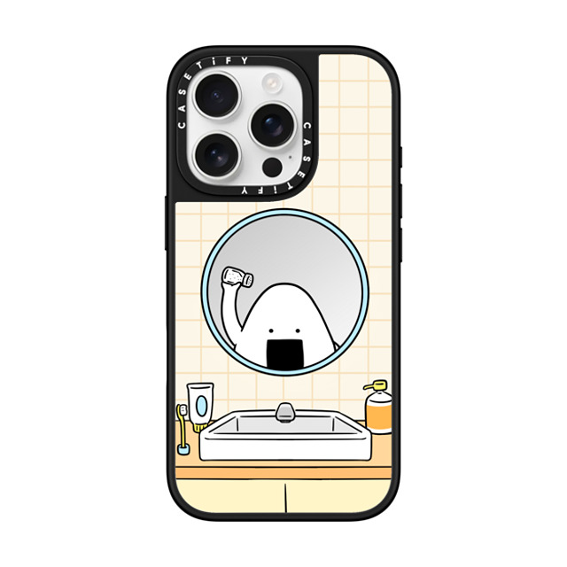 FURIIRAKUN x CASETiFY iPhone 16 Pro ケース Cartoon,Food Silver on Black ミラーケース MagSafe対応 Onigiri morning routine by FURIIRAKUN Back to School FURIIRAKUN x CASETiFY iPhone 16 Pro ケース Cartoon,Food Silver on Black ミラーケース MagSafe対応 Onigiri morning routine by FURIIRAKUN Back to School