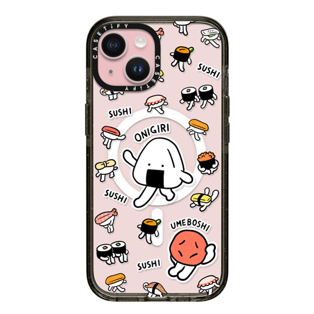 FURIIRAKUN x CASETiFY iPhone 15 Case Sticker,Cartoon Black Impact Case MagSafe Compatible Onigiri & Umeboshi with Sushi by FURIIRAKUN Back to School FURIIRAKUN x CASETiFY iPhone 15 Case Sticker,Cartoon Black Impact Case MagSafe Compatible Onigiri & Umeboshi with Sushi by FURIIRAKUN Back to School