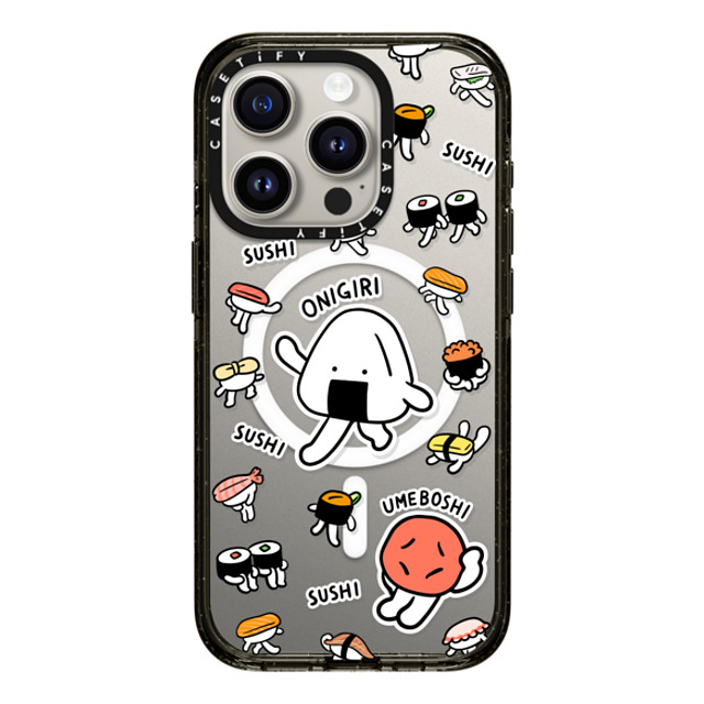 FURIIRAKUN x CASETiFY iPhone 15 Pro Case Sticker,Cartoon ブラック インパクトケース MagSafe対応 Onigiri & Umeboshi with Sushi by FURIIRAKUN Mother's Day FURIIRAKUN x CASETiFY iPhone 15 Pro Case Sticker,Cartoon ブラック インパクトケース MagSafe対応 Onigiri & Umeboshi with Sushi by FURIIRAKUN Mother's Day