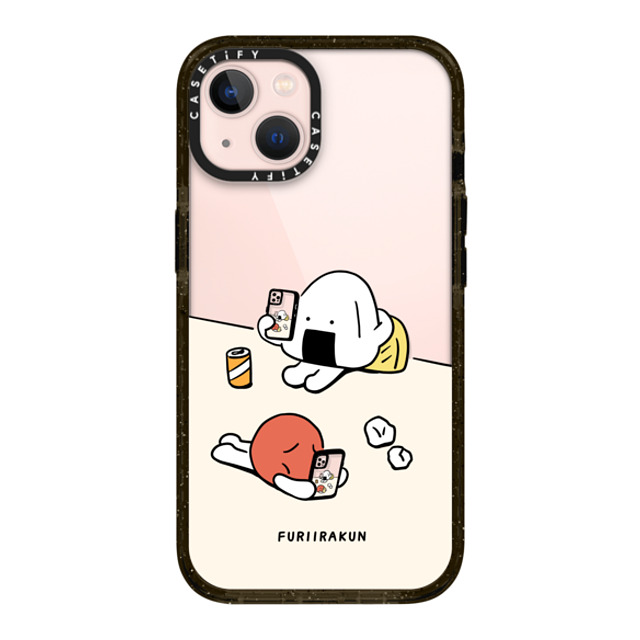 FURIIRAKUN x CASETiFY iPhone 13 ケース ブラック インパクトケース Onigiri & Umeboshi Matching smartphone case by FURIIRAKUN