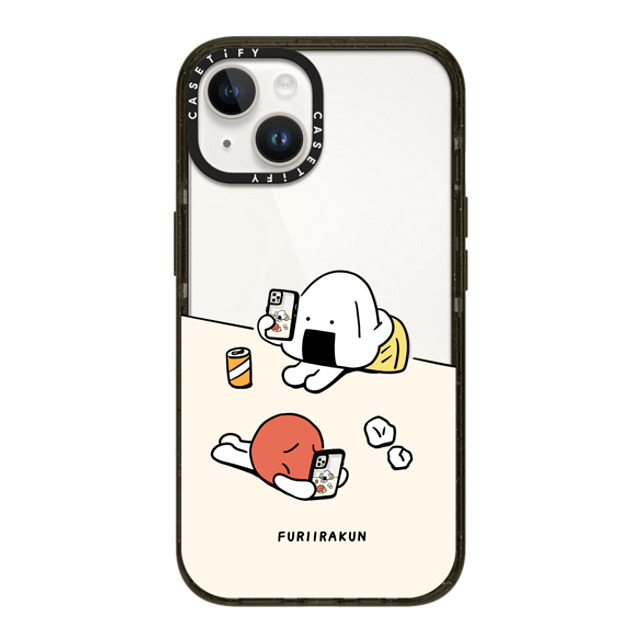 FURIIRAKUN x CASETiFY iPhone 14 ケース ブラック インパクトケース Onigiri & Umeboshi Matching smartphone case by FURIIRAKUN