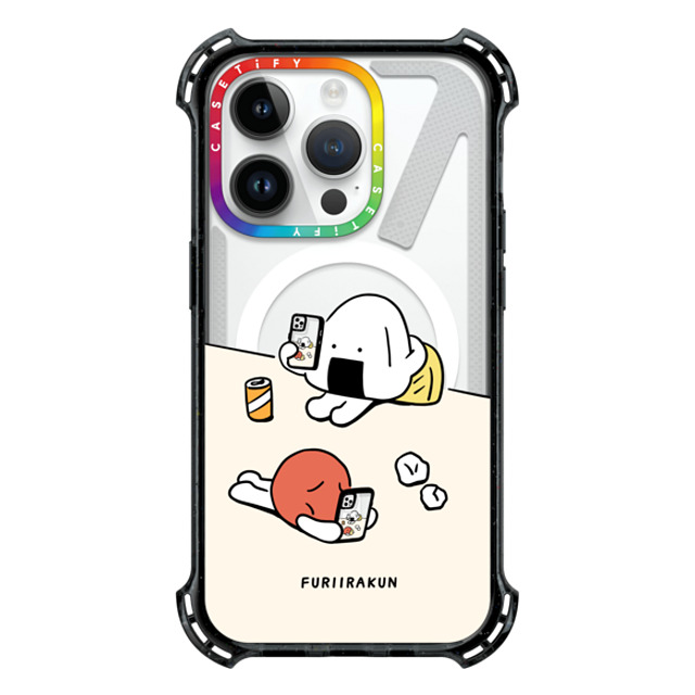 FURIIRAKUN x CASETiFY iPhone 14 Pro ケース ブラック プライド バウンス ケース MagSafe対応 Onigiri & Umeboshi Matching smartphone case by FURIIRAKUN