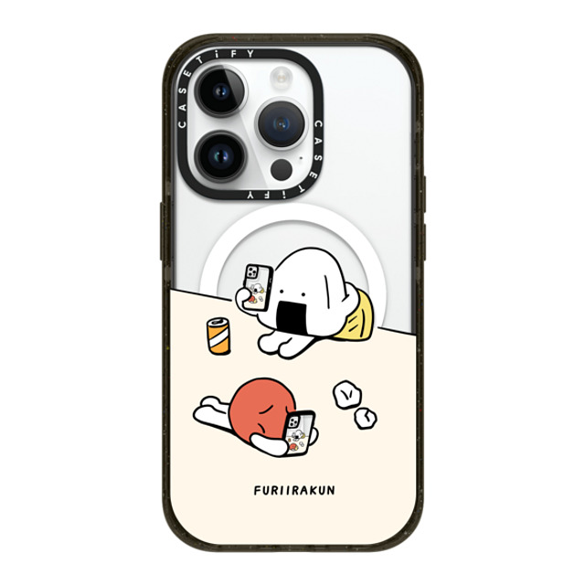 FURIIRAKUN x CASETiFY iPhone 14 Pro ケース ブラック インパクトケース MagSafe対応 Onigiri & Umeboshi Matching smartphone case by FURIIRAKUN