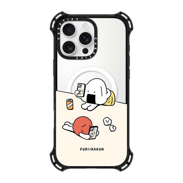 FURIIRAKUN x CASETiFY iPhone 16 Pro Max ケース ブラック バウンスケース Onigiri & Umeboshi Matching smartphone case by FURIIRAKUN