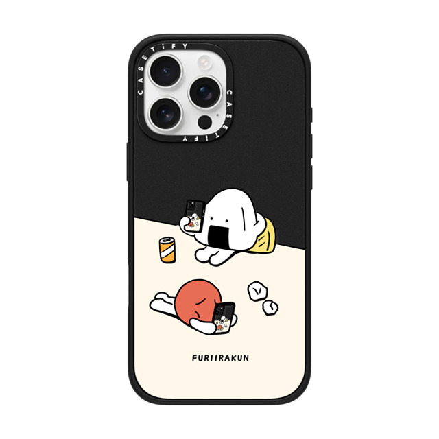 FURIIRAKUN x CASETiFY iPhone 16 Pro Max ケース マットブラック インパクトケース MagSafe対応 Onigiri & Umeboshi Matching smartphone case by FURIIRAKUN