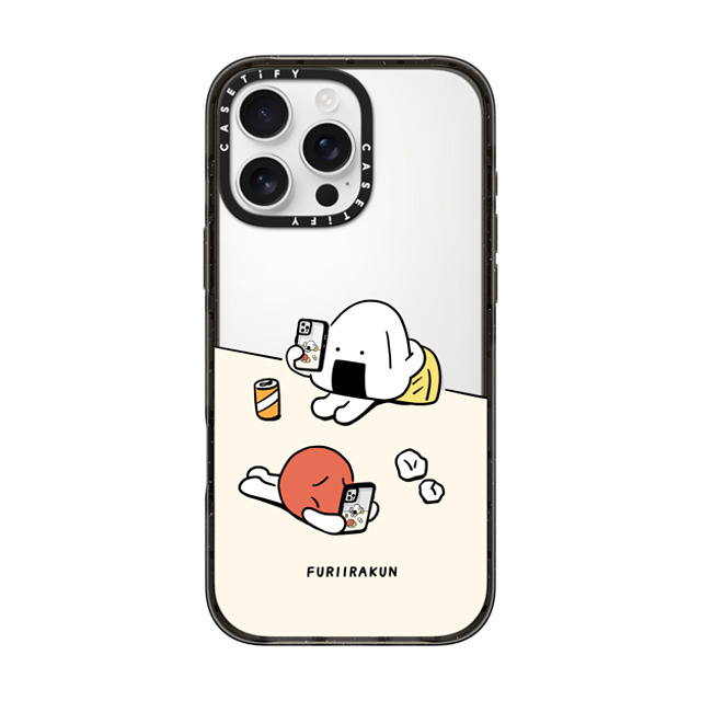 FURIIRAKUN x CASETiFY iPhone 16 Pro Max ケース ブラック インパクトケース Onigiri & Umeboshi Matching smartphone case by FURIIRAKUN