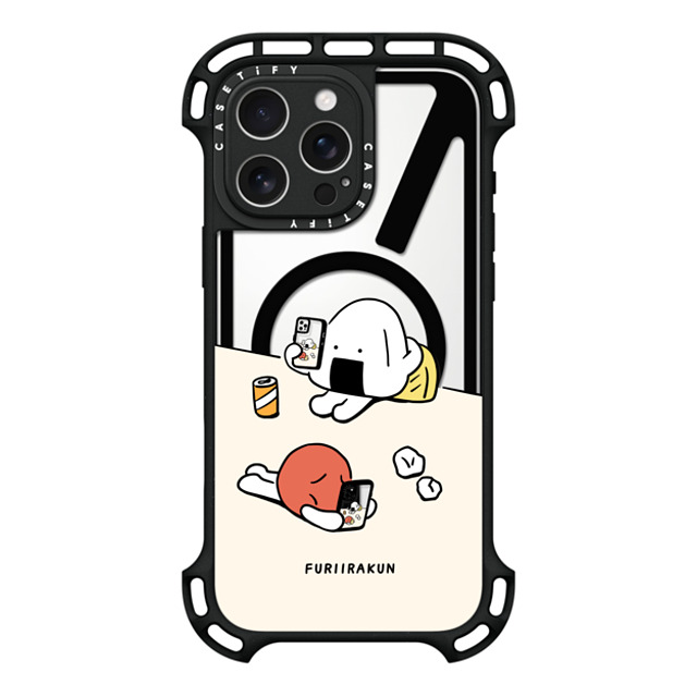 FURIIRAKUN x CASETiFY iPhone 16 Pro Max ケース ブラック ウルトラ バウンスケース MagSafe対応 Onigiri & Umeboshi Matching smartphone case by FURIIRAKUN