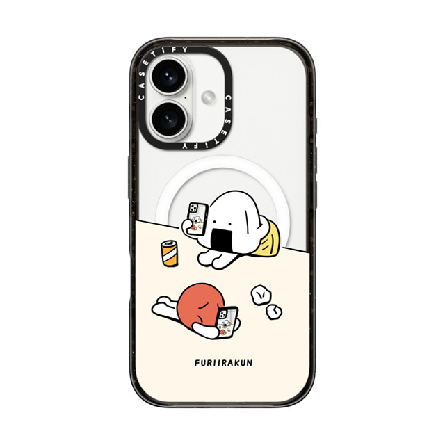 FURIIRAKUN x CASETiFY iPhone 16 ケース ブラック インパクトケース MagSafe対応 Onigiri & Umeboshi Matching smartphone case by FURIIRAKUN