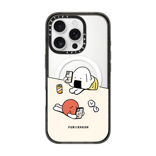 FURIIRAKUN x CASETiFY iPhone 16 Pro ケース ブラック インパクトケース MagSafe対応 Onigiri & Umeboshi Matching smartphone case by FURIIRAKUN