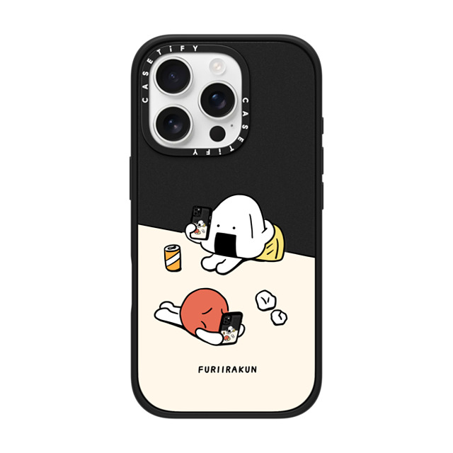 FURIIRAKUN x CASETiFY iPhone 16 Pro ケース マットブラック インパクトケース MagSafe対応 Onigiri & Umeboshi Matching smartphone case by FURIIRAKUN