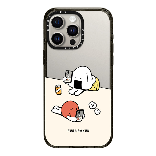 FURIIRAKUN x CASETiFY iPhone 15 Pro Max ケース ブラック インパクトケース Onigiri & Umeboshi Matching smartphone case by FURIIRAKUN