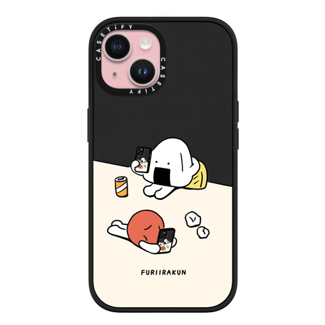 FURIIRAKUN x CASETiFY iPhone 15 ケース マットブラック インパクトケース MagSafe対応 Onigiri & Umeboshi Matching smartphone case by FURIIRAKUN