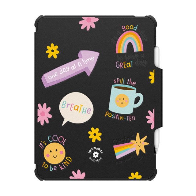 Laura Jane Illustrations x CASETiFY iPad Air (第4/5世代) Floral,Heart ブラック インパクト フォリオ ケース One Day at a Time by Laura Jane Illustrations Father's Day Laura Jane Illustrations x CASETiFY iPad Air (第4/5世代) Floral,Heart ブラック インパクト フォリオ ケース One Day at a Time by Laura Jane Illustrations Father's Day