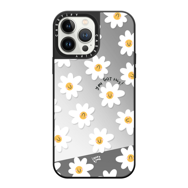 Laura Jane Illustrations x CASETiFY iPhone 13 Pro Max Case Floral,Rainbow Silver on Black ミラーケース MagSafe対応 Daisies by Laura Jane Illustrations Mother's Day Laura Jane Illustrations x CASETiFY iPhone 13 Pro Max Case Floral,Rainbow Silver on Black ミラーケース MagSafe対応 Daisies by Laura Jane Illustrations Mother's Day