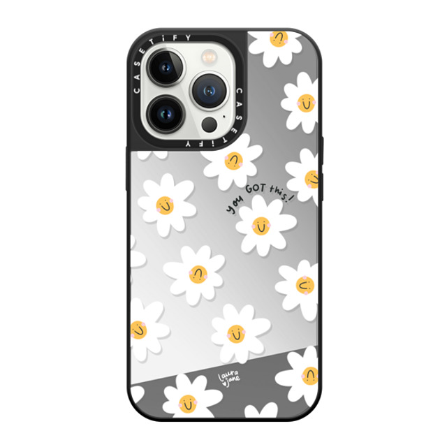 Laura Jane Illustrations x CASETiFY iPhone 13 Pro Case Floral,Rainbow Silver on Black ミラーケース MagSafe対応 Daisies by Laura Jane Illustrations Mother's Day Laura Jane Illustrations x CASETiFY iPhone 13 Pro Case Floral,Rainbow Silver on Black ミラーケース MagSafe対応 Daisies by Laura Jane Illustrations Mother's Day