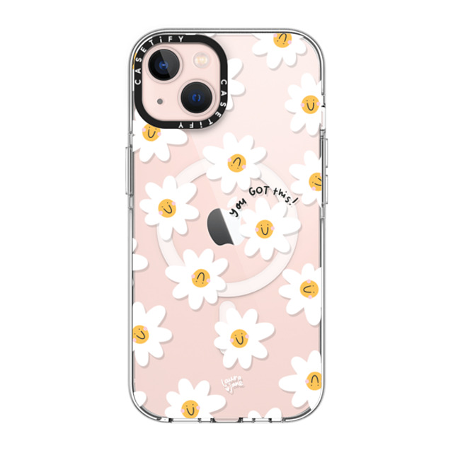 Laura Jane Illustrations x CASETiFY iPhone 13 ケース クリア クリア ケース MagSafe対応 Daisies by Laura Jane Illustrations