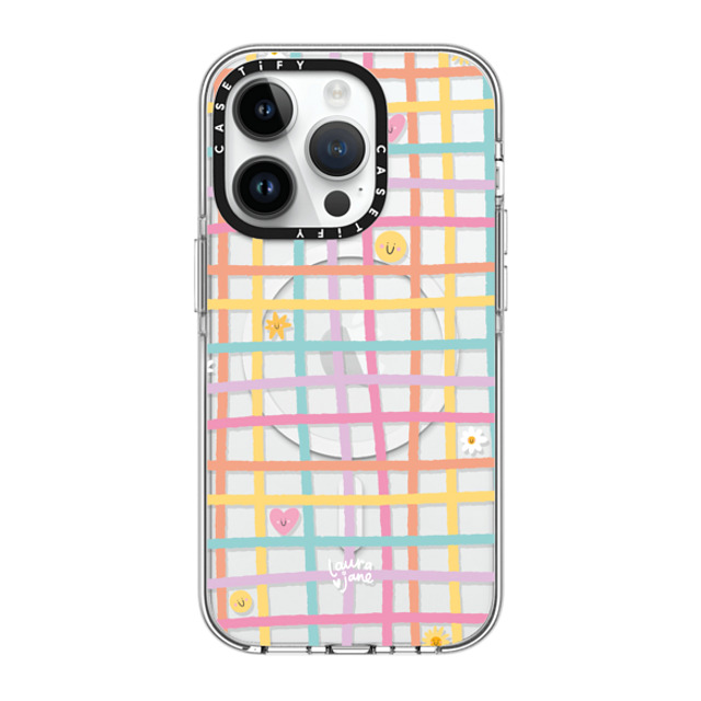 Laura Jane Illustrations x CASETiFY iPhone 14 Pro Case Clear Clear Case MagSafe Compatible Gingham by Laura Jane Illustrations Laura Jane Illustrations x CASETiFY iPhone 14 Pro Case Clear Clear Case MagSafe Compatible Gingham by Laura Jane Illustrations